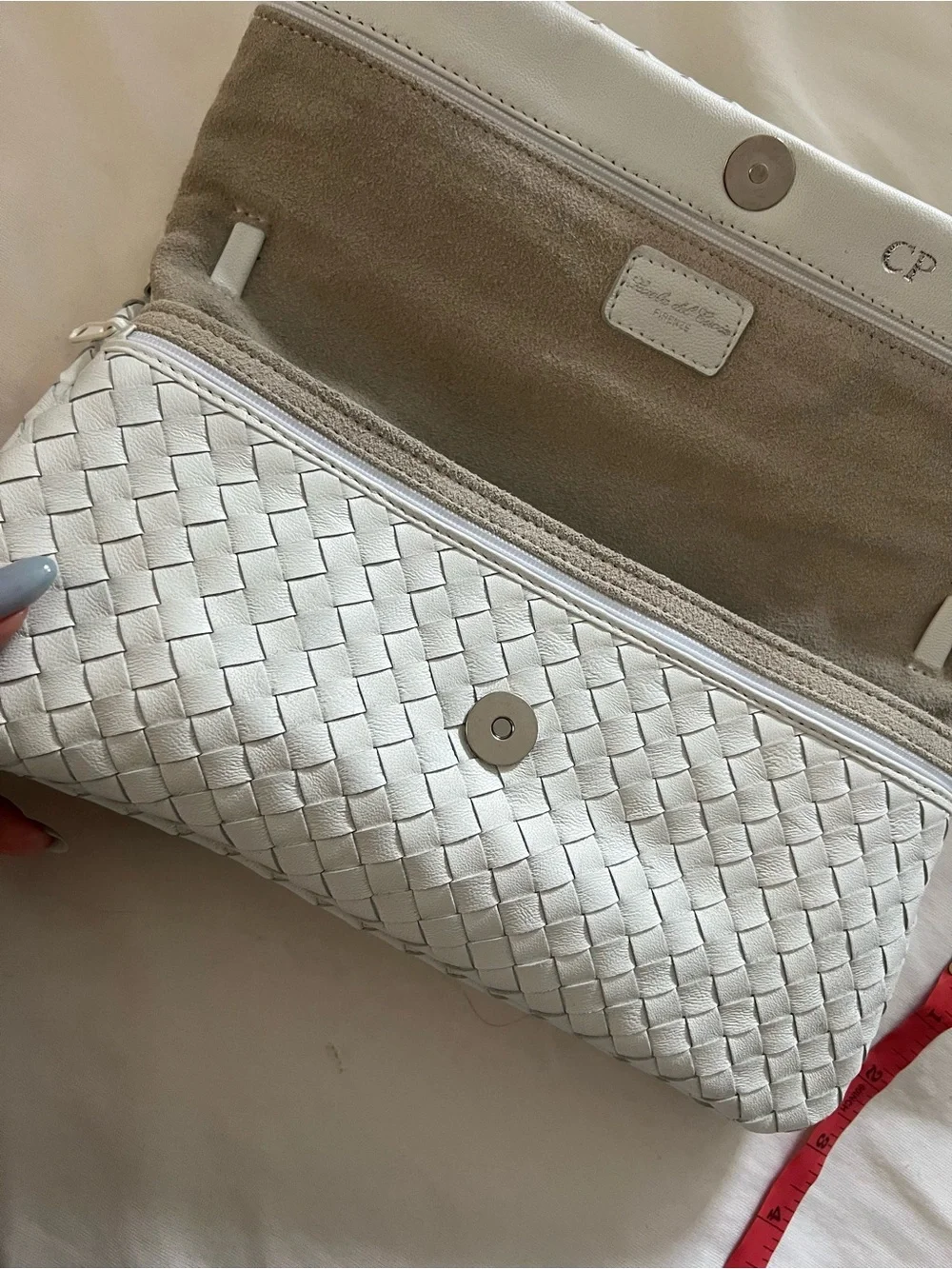 Intrecciato White Clutch